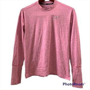 Nike running dri fit long sleeve pink top with thumb holes size XS
